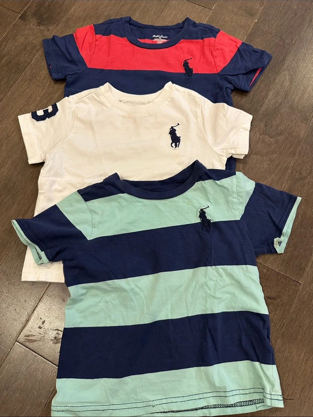 Ralph Lauren Kids Short-Sleeve Tee Set - White & Red/Navy Stripe